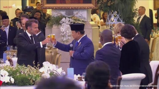 Presiden Prabowo saat Gala Diner Bersama Presiden Prancis Emmanuel Macron (Foto: Biro Pers Setpres)
